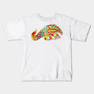 mexican asian pangolin armadillo ecopop in kawaii patterns Kids T-Shirt